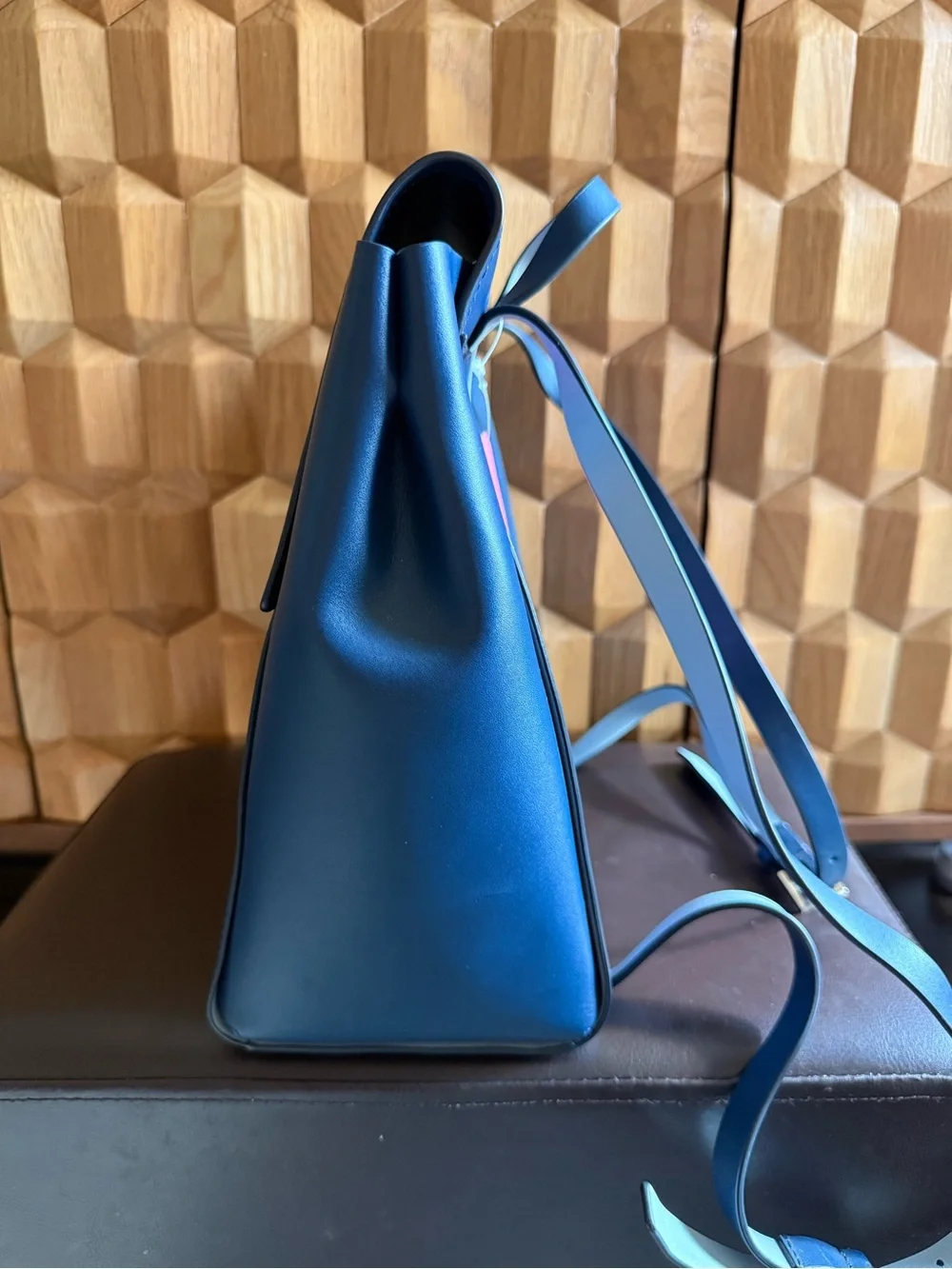 Kate Spade Navy Leather Flap Backpack